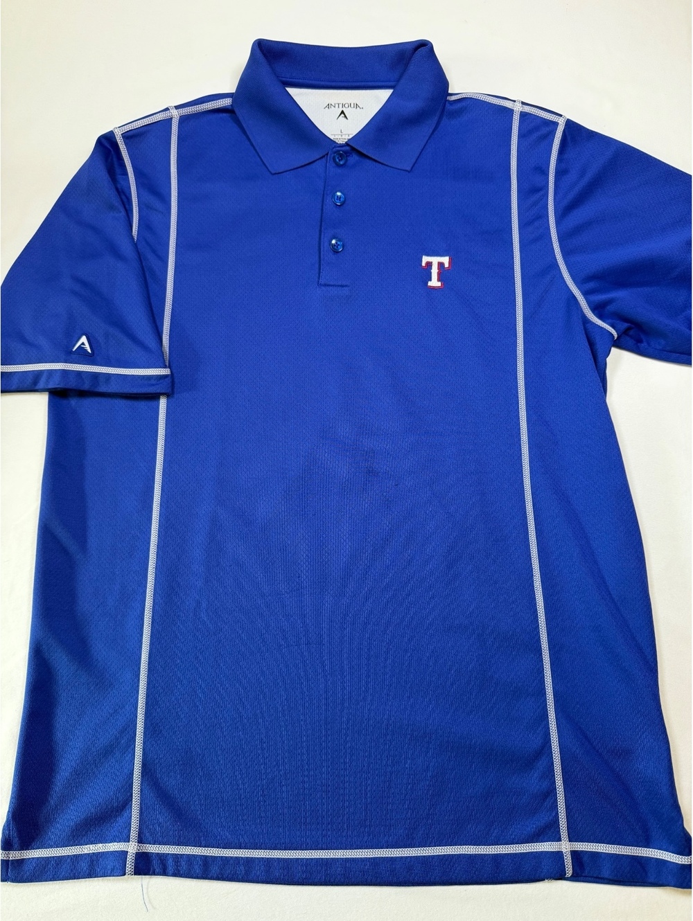 Antigua Texas Rangers blue polo shirt